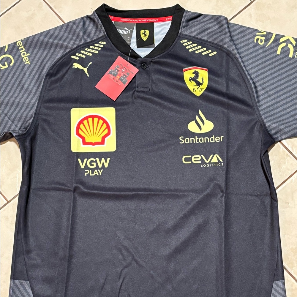 Puma Men's Black and Gold Jersey